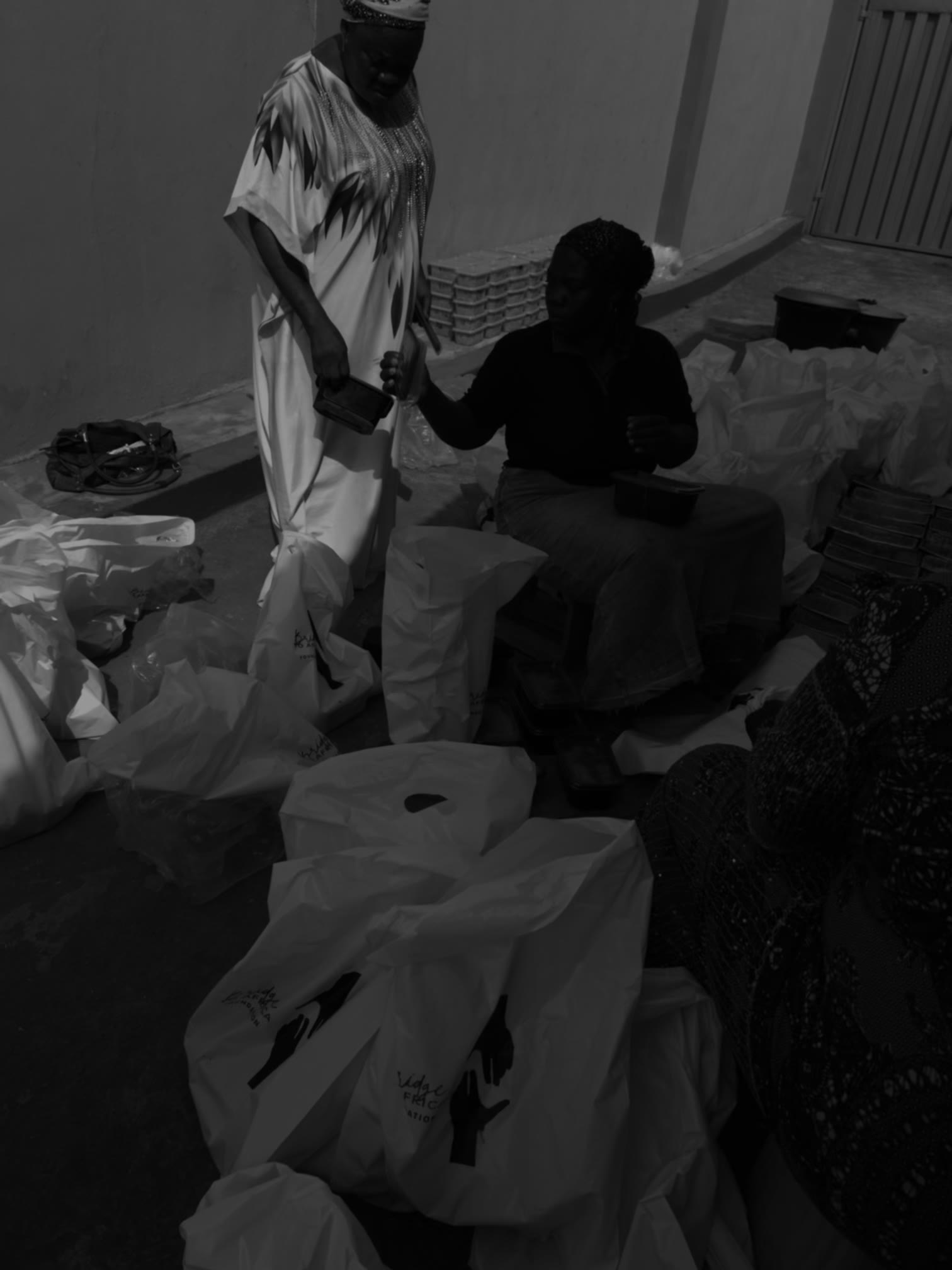 Volunteers and residents during the local community outreach